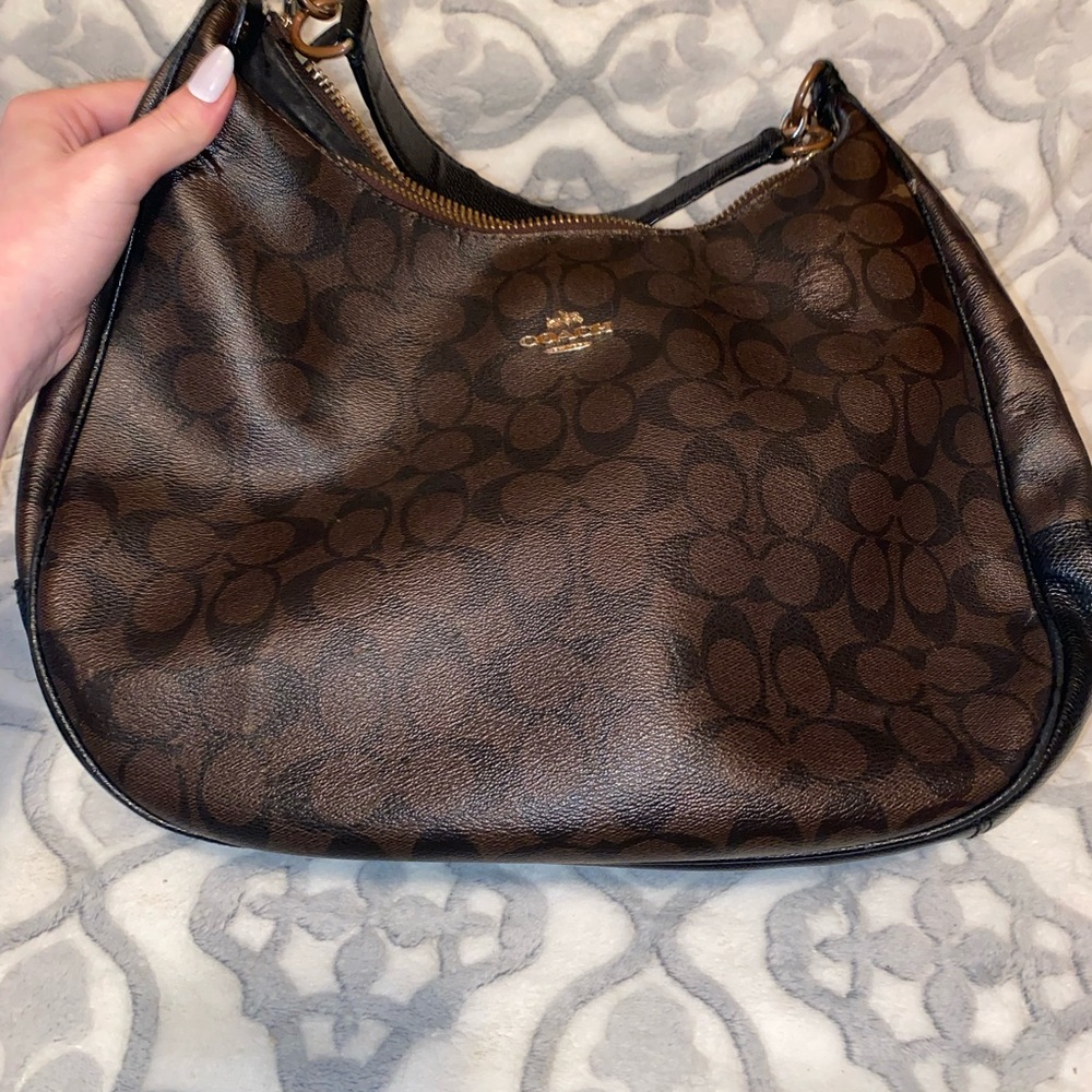 Coach Monogram Brown Shoulder Bag